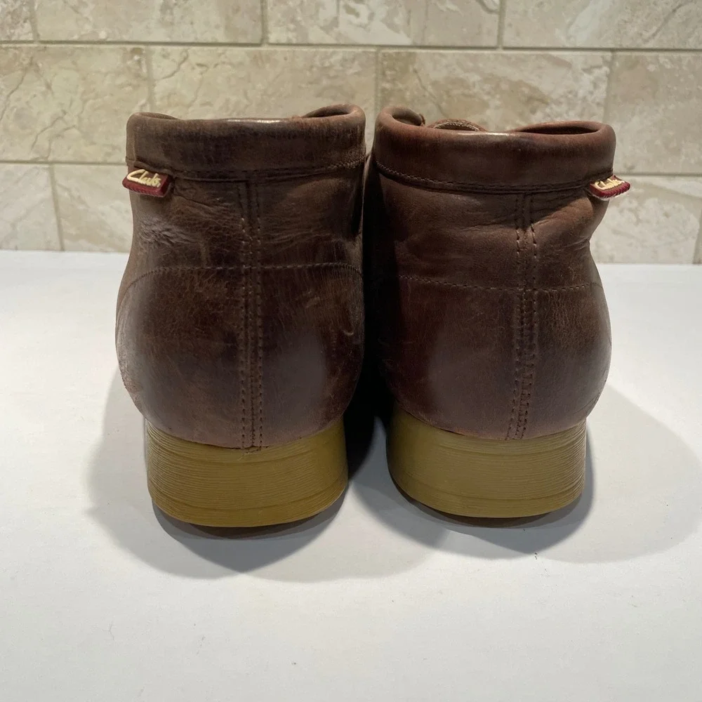 Clarks Stinson Hi Mens Brown‎ Oily Leather Moc Toe Chukka Boots 11